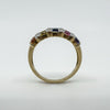 9ct Gold Rainbow Multigem & Diamond Ring Size S Wedding Eternity Engagement 