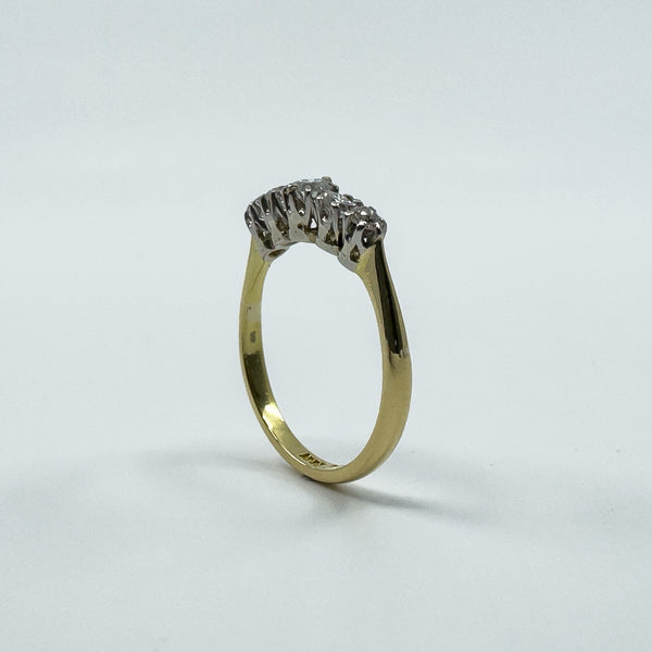Antique 18ct Gold 0.50ct Diamond 5x Stone Ring 750 Size K