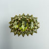 14ct Gold 1.10ct Green Peridot Cluster Ring 585 Size M 1/2 Engagement