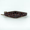 Antique Silver Gilt Bohemian Rose & Flat Cut Garnet Hinged Bangle / Bracelet