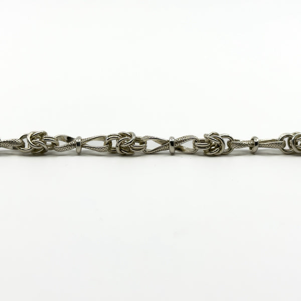 Vintage Sterling Silver 16” Byzantine Fancy Link Chain & T-Bar Toggle 925