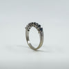 18ct White Gold 0.80ct Sapphire Half Eternity Band / Ring 750 Size N Wedding