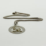 Large Vintage Sterling Silver St. Christopher Pendant & 18" Curb Chain 925