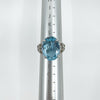 Chunky Sterling Silver 8ct Blue Topaz Ring 925 Size N 