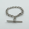 Antique Chunky Oval Links Bracelet with Dog Clip & T-Bar 925 31g