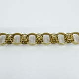 Vintage 9ct Gold Chunky Fancy Links 8” Bracelet 375 (London 1974) 14g 