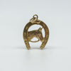 Vintage 9ct Gold Lucky Horseshoe & Horse Head Pendant / Charm