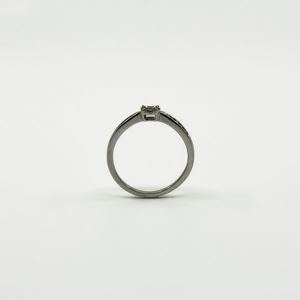 9ct White Gold Diamond Engagment Ring 375 Size L