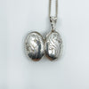Vintage Sterling Silver Puffy Oval Photo Locket & 18” Chain 925