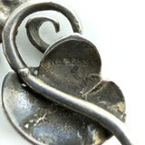 Vintage Sterling Silver Floral Brooch 925