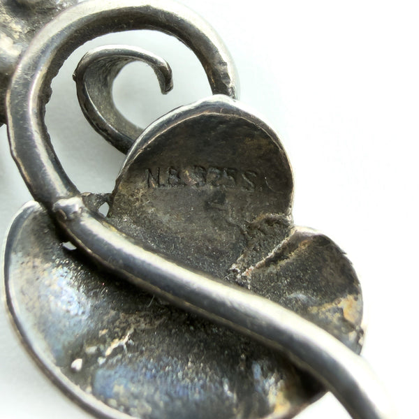Vintage Sterling Silver Floral Brooch 925