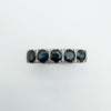 Vintage Double Row Sapphire Ring Sterling Silver 925