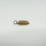 Vintage 9ct Gold Small Oval Carved Shell Cameo Pendant 375 (Left Facing)