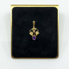 Vintage 9ct Gold Pearl & Purple Amethyst Lavalier Pendant Art Nouveau Style 375