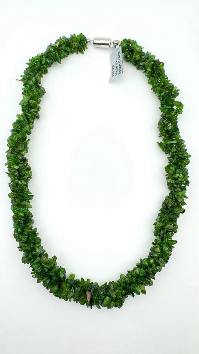 Chunky 379ct Chrome Diopside Necklace in Sterling Silver 925 Heavy 87g
