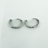 9ct White Gold Small Diamond Cut Huggie Hoop Earrings 375