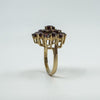 Large Vintage 9ct Gold Garnet Cocktail Cluster Ring Size L