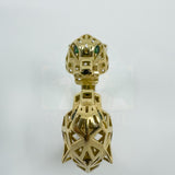 18ct Gold Gem Set Double Panther Head Ring Size O 750