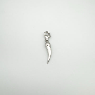 Diamond Tooth - Horn Pendant / Charm in Sterling Silver 925
