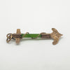 Antique 9ct Rose Gold Jade Nautical Anchor Pendant / Charm