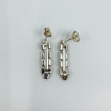 Sterling Silver Bracelet Style Link Drop Articulated Earrings 925