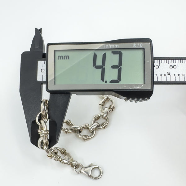 Chunky Oval Hoops & Links 7.5” Bracelet 925 28g