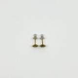 Vintage 9ct Gold Tiny Diamond Solitaire Stud Earrings 375 (1978)