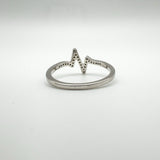 Diamond Heartbeat / Zig Zag Ring in Sterling Silver 925 Size P - Q