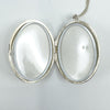 Vintage Sterling Silver Oval Engraved Photo Locket & 20” Curb Chain Necklace 925