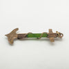 Antique 9ct Rose Gold Jade Nautical Anchor Pendant / Charm