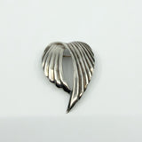 Large Sterling Silver Vintage Double Angel Wings Brooch 925