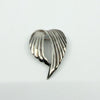 Large Sterling Silver Vintage Double Angel Wings Brooch 925