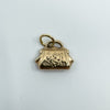 Vintage 9ct Gold Engraved Handbag Purse Pendant / Charm 375