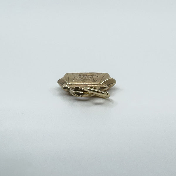 Vintage 9ct Gold Engraved Handbag Purse Pendant / Charm 375