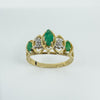 14ct Gold 0.45ct Emerald & Diamond Ring Size N 585