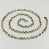 Vintage Sterling Silver 29.5” Rolo Links Chain / Necklace 925