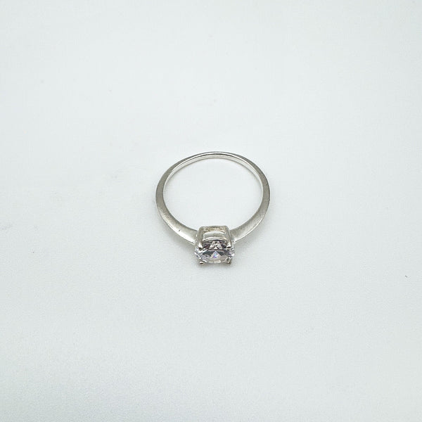 1ct CZ Solitaire Engagement Ring Sterling Silver Size M