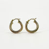 Vintage 9ct Gold Tri Coloured Twisted Hoop Earrings 375