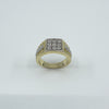 Gold on Sterling Silver Rolex Pattern Band Diamond Ring 925 Size R