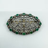 Antique 1.8ct Natural Emerald & Rose Cut Diamond 18ct Gold Brooch