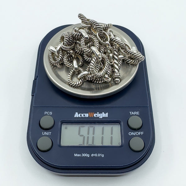 Vintage Sterling Silver Chunky 18.5” Fancy Link Chain & T-Bar Toggle 925 50g