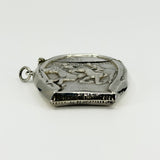Huge Oversized Chunky Vintage Sterling Silver Equestrain Locket / Vesta Case