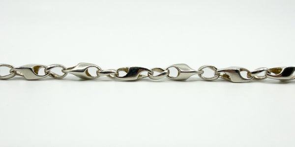 Vintage Sterling Silver Chunky 16.5" Fancy Link Chain / Necklace 925 23g