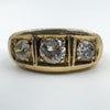 Chunky Vintage 9ct Gold 1.30ct Starburst Diamond Trilogy Ring Gypsy Band Size U