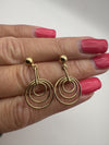 Vintage 9ct Gold Circles Drop Earrings 375