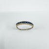 14ct Gold 0.50ct French Cut Sapphire Half  Eternity Band Ring Size M 1/2 585