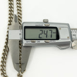 Heavy Chunky Sterling Silver 18.5" Albert Curb Chain & T-Bar Pendant 925