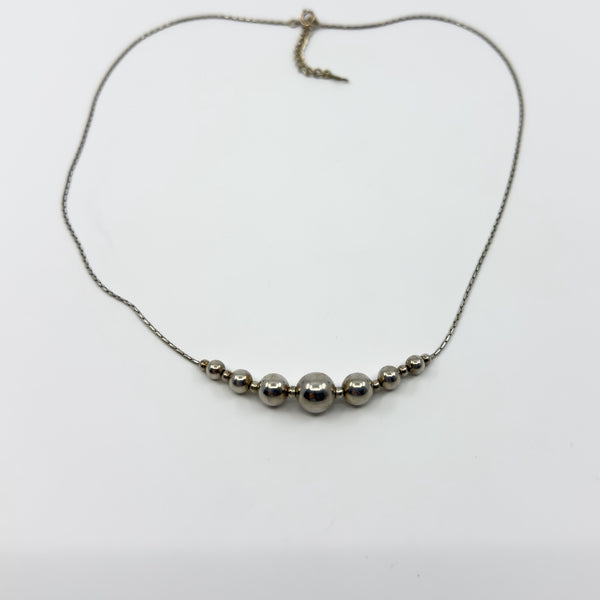 Sterling Silver Graduated Beaded Ball 20" Neacklace / Chain 925