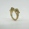18ct Gold Gem Set Double Panther Head Ring Size O 750