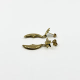 Vintage 9ct Gold Celestial Moon & Star Dangle Drop Earrings 375